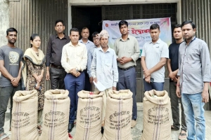 শাল্লায় খাদ্য গোদামে বোরো ধান সংগ্রহের উদ্বোধন