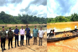 জৈন্তাপুরে অবৈধভাবে বালু উত্তোলনের দায়ে ১ লাখ টাকা জরিমানা