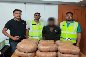 দক্ষিণ সুরমায় বিপুল পরিমাণ গাঁজাসহ পিকআপ জব্দ, আটক ১
