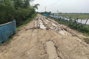 অবৈধ পাথর পরিবহনে সাতবাঁক ইউপির রাস্তা-ঘাটের বেহালদশা