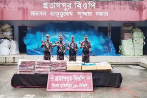সিলেট সীমান্তে ৭৩ লাখ টাকার ভারতীয় চোরাচালানি মালামাল জব্দ 