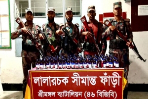 কুলাউড়ায় ২শ’ ৮৫ বোতল ভারতীয় নিষিদ্ধ সিরাপ উদ্ধার
