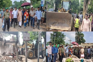দরবস্ত ও চিকনাগুল বাজারে ৬০ অবৈধ স্থাপনা উচ্ছেদ