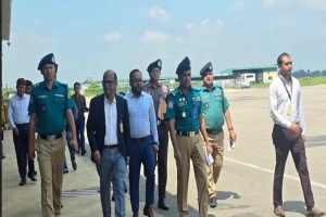 ওসমানী আন্তর্জাতিক বিমানবন্দরের নিরাপত্তা পরিদর্শনে পুলিশ কমিশনার