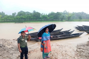 জৈন্তাপুরে অবৈধ বালু-পাথর উত্তোলন : লাখ টাকা জরিমানা