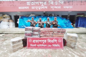 সিলেট সীমান্তে ৩৬ লাখ টাকার চোরাচালানি মালামাল জব্দ